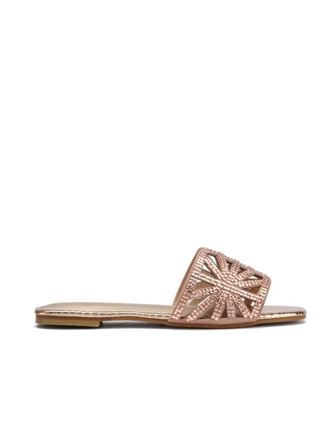 فايور صندل سلايد معدني مزخرف