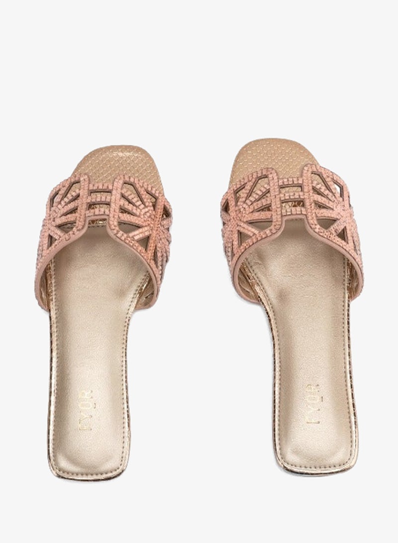 FYOR Embellished Metallic Slide Sandal MY 331 - Image 4