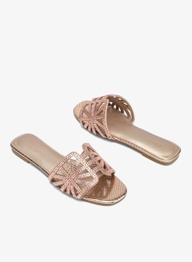 FYOR Embellished Metallic Slide Sandal MY 331 - Image 3