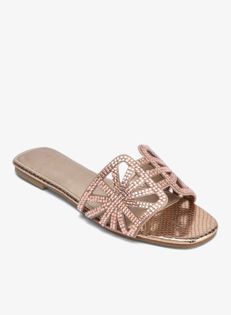 FYOR Embellished Metallic Slide Sandal MY 331 - Image 2