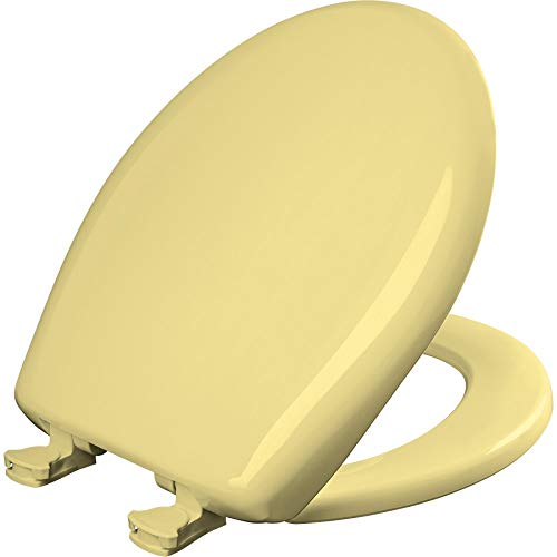 Bemis Classic Colors Slow Close Toilet Seat, Easy Clean Hinges and Durable Plastic Seat, Made in USA, Round, Yellow - Image 5