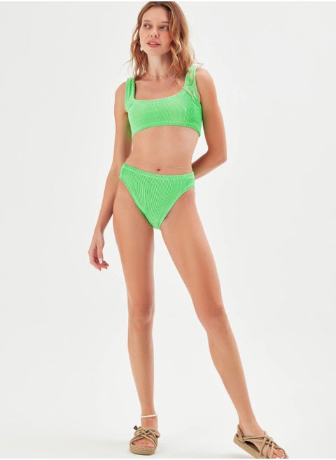 Sofi Crinkle Bikini Set Lime Green One Size