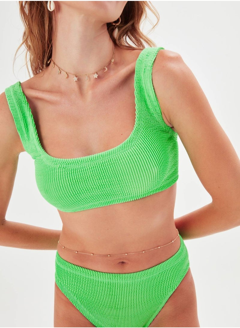 Generic - Sofi Crinkle Bikini Set Lime Green One Size - Image 1