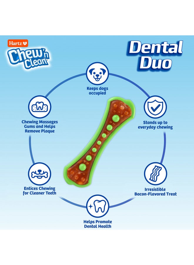 Hartz Chew 'n Clean Dental Duo Bacon Flavored Dental Dog Chew Toy and Treat - Extra Small - Image 2