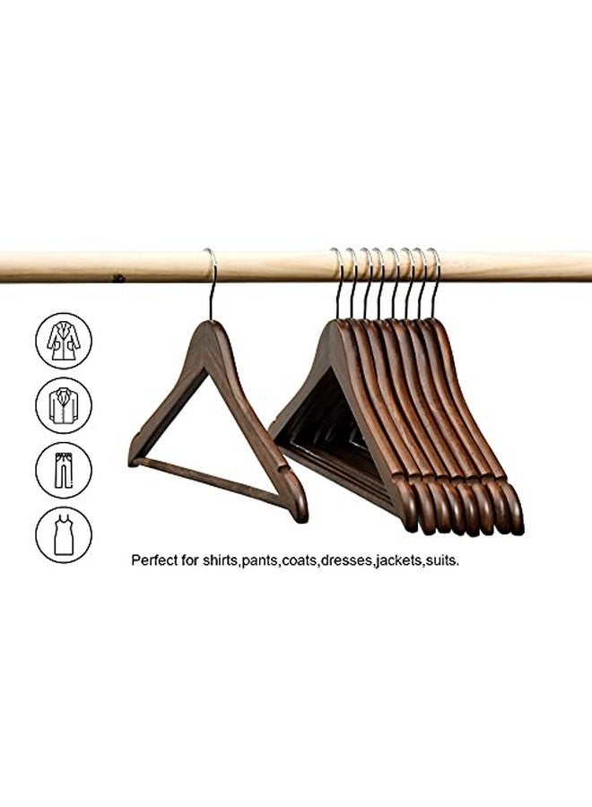 WHISKET WHISKET - Premium Hangers for Wardrobe,Slim Coat Hanger - Suit Hangers with 360-Degree Rotatable Hook Wood Hangers with Shoulder Grooves -Smooth Finish Wooden Hangers (Walnut) [Pack of 80]  - Image 4