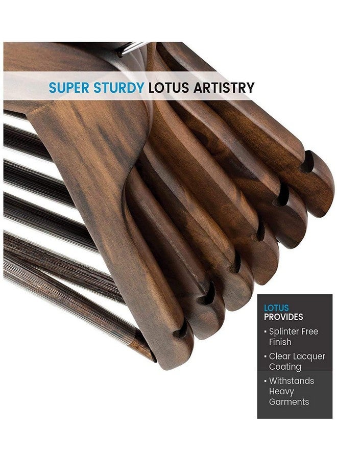 WHISKET WHISKET - Premium Hangers for Wardrobe,Slim Coat Hanger - Suit Hangers with 360-Degree Rotatable Hook Wood Hangers with Shoulder Grooves -Smooth Finish Wooden Hangers (Walnut) [Pack of 80]  - Image 2
