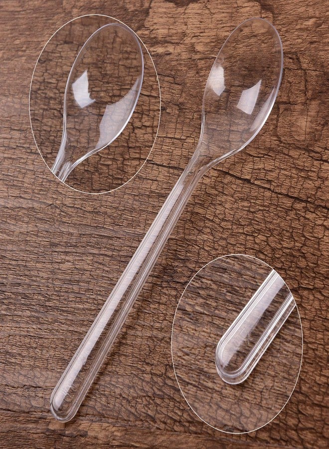 TashiBox [150 Plastic Spoons] Disposable Clear Spoons, Heavyweight Cutlery - Image 4