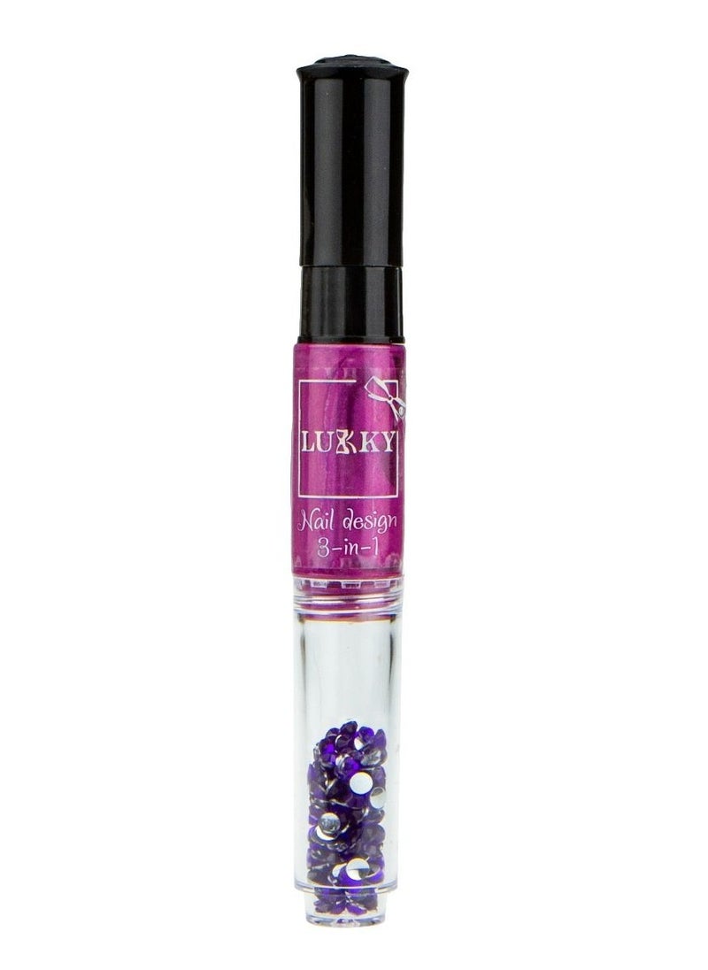 LUKKY - Lukky 3-In-1 Nail Design Pen 6ml - Image 1