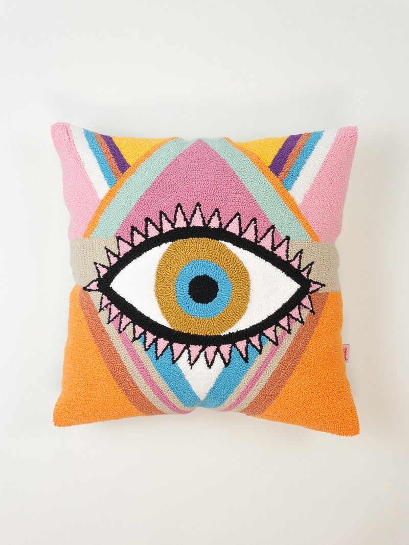 Galia Tasarım Galia Design Special Design Eye Punch Cushion Cover - Orange  - Image 1