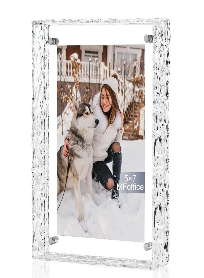 MFoffice 5x7 Picture Frame - Refined Crystal-Clear Acrylic Photo Frame - Use as 5x7, 5x5, 4x6 Picture Frame and Acrylic Decorative Tray - Horizontal and Vertical Formats for Tabletop Display, - Image 1