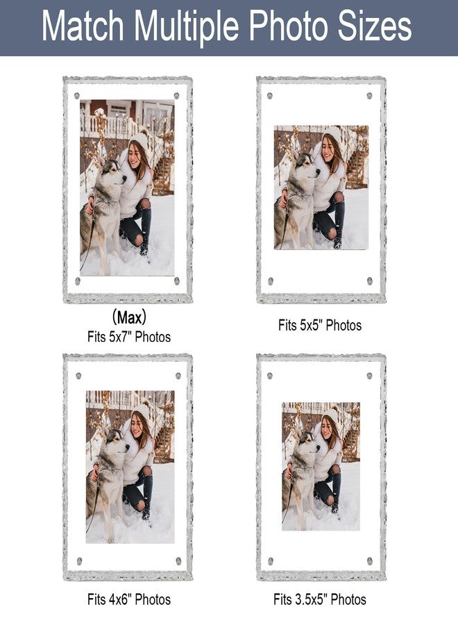 MFoffice 5x7 Picture Frame - Refined Crystal-Clear Acrylic Photo Frame - Use as 5x7, 5x5, 4x6 Picture Frame and Acrylic Decorative Tray - Horizontal and Vertical Formats for Tabletop Display, - Image 4