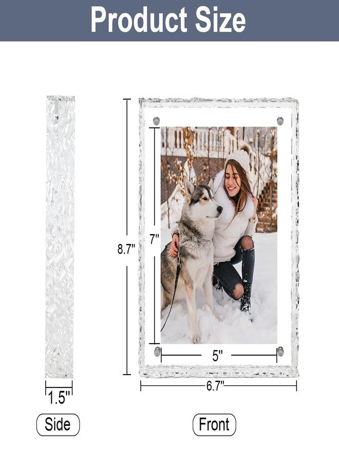 MFoffice 5x7 Picture Frame - Refined Crystal-Clear Acrylic Photo Frame - Use as 5x7, 5x5, 4x6 Picture Frame and Acrylic Decorative Tray - Horizontal and Vertical Formats for Tabletop Display, - Image 2