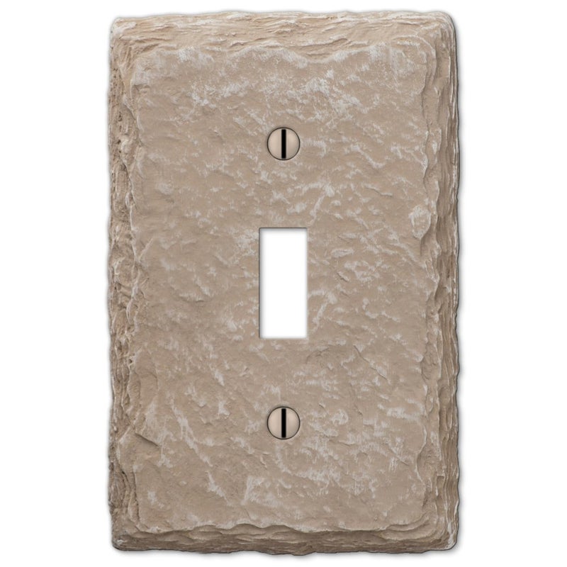 Amerelle 8345TA Faux Slate Wallplate 1 Toggle Resin Almond 1Pack
