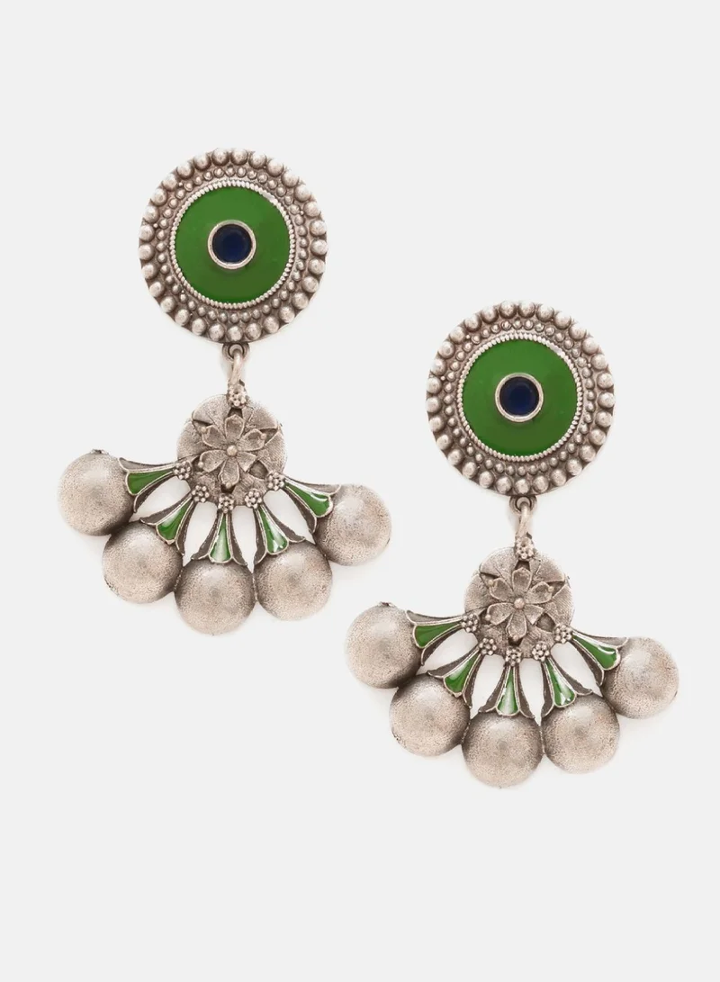 Priyaasi Plated Oxidized Contemporary Drop Earrings