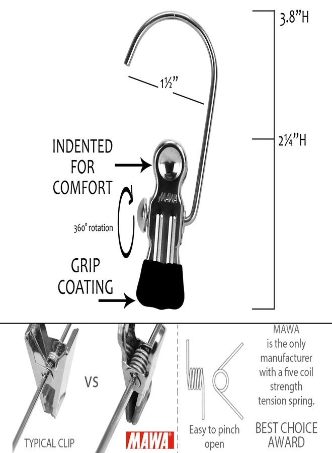 موا MAWA by Reston Lloyd Accessory مشبك غسيل محمول غير قابل للانزلاق نصف دائري بخطاف واحد للغسيل أو السفر، طراز K-1، مجموعة من 5 قطع، أحمر (18665) - Image 5