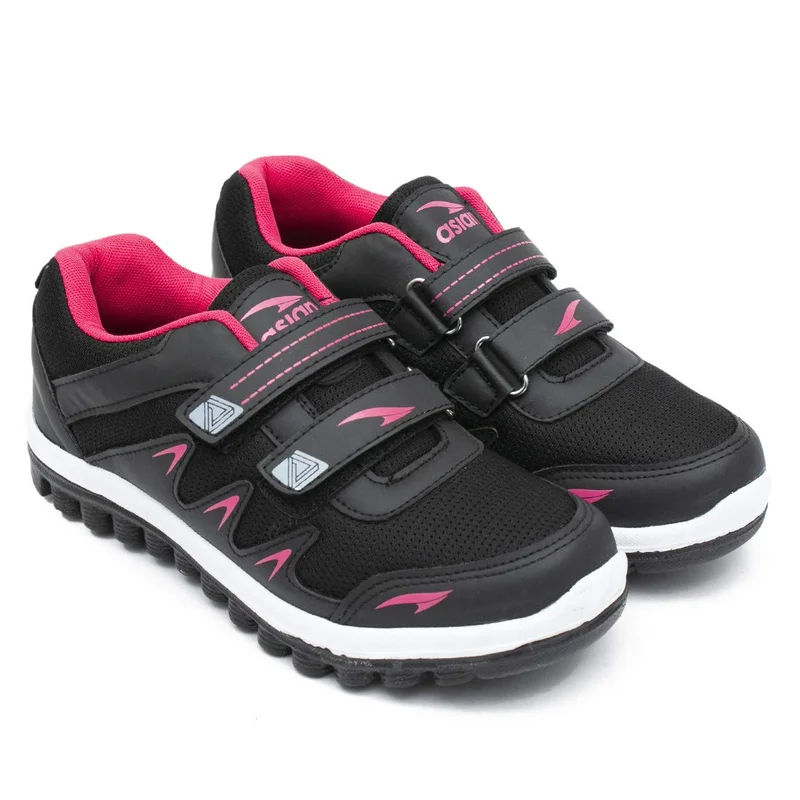 أسيان Black Lightweight Sneakers for Women and Girls