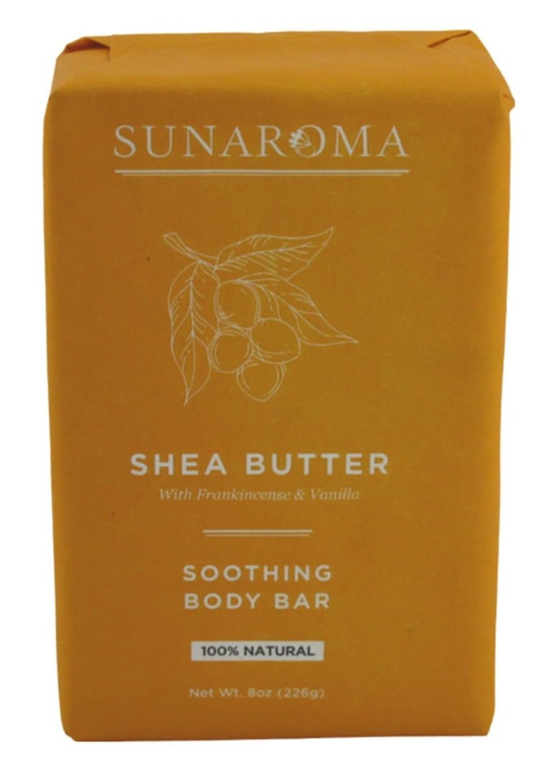 Sunaroma Soap Bar Shea Butter 8 Ounce Pack of 2