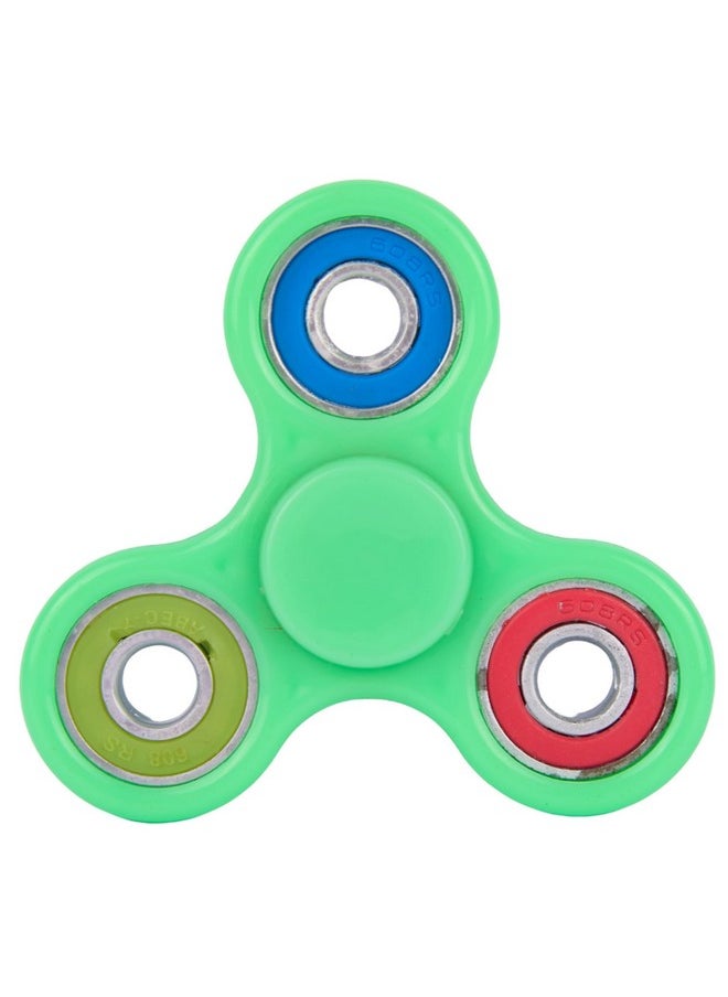 Premsons - Premsons® Hand Spinner Desk Toy - High Speed Smooth Finger Spin Sensory Fidget Stress Relief Game Play for Kids & Adults - Birthday Party Gift - Four Bearing - Green+ BGR Multicolour Bearing - Image 1