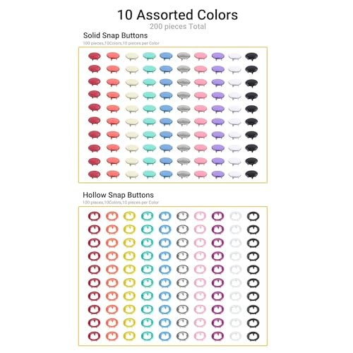 Forimaluence 150 Sets Metal Snap Buttons with Pliers, 600 PCS Multicolor Mixing Hollow Sewing Snap Fasteners for DIY Crafting Clothing (9.5mm) - Image 2