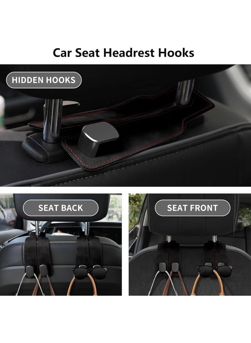 COYO Car Seat Back Storage Hook, Car Purse Hook, Car Seat Hooks for Headrest, Car Hooks for Purses and Bags Cute (Black-2 Pack) - Image 2