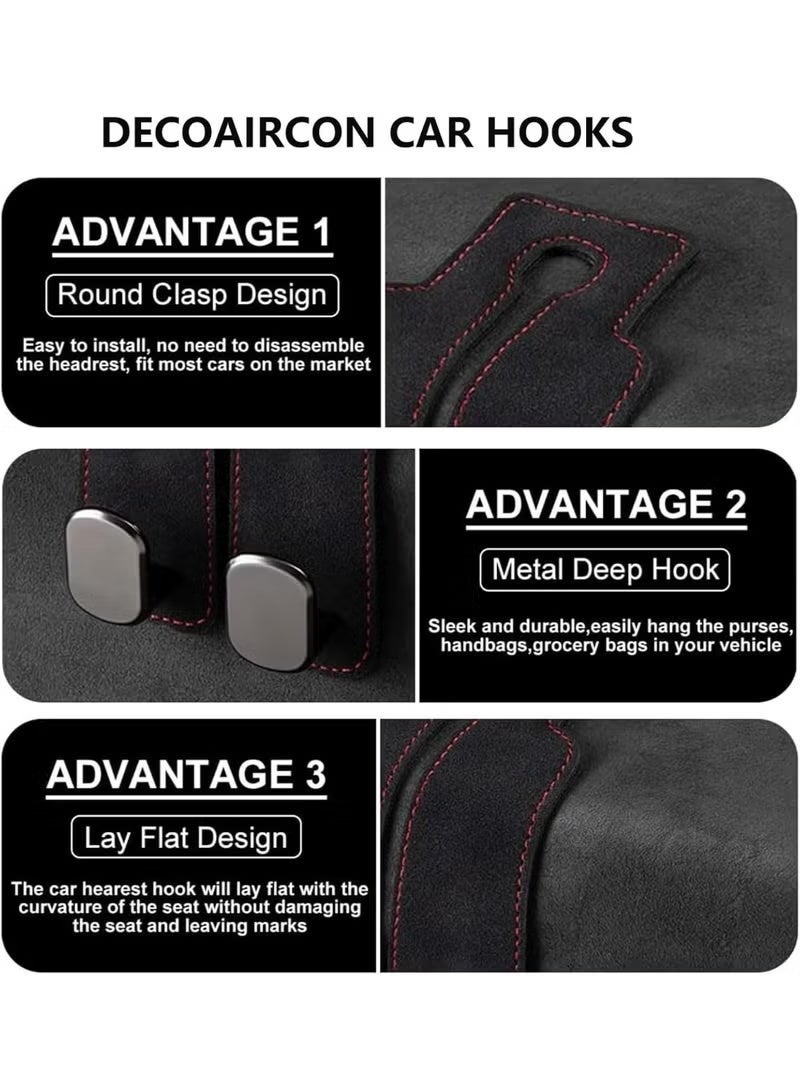 COYO Car Seat Back Storage Hook, Car Purse Hook, Car Seat Hooks for Headrest, Car Hooks for Purses and Bags Cute (Black-2 Pack) - Image 3