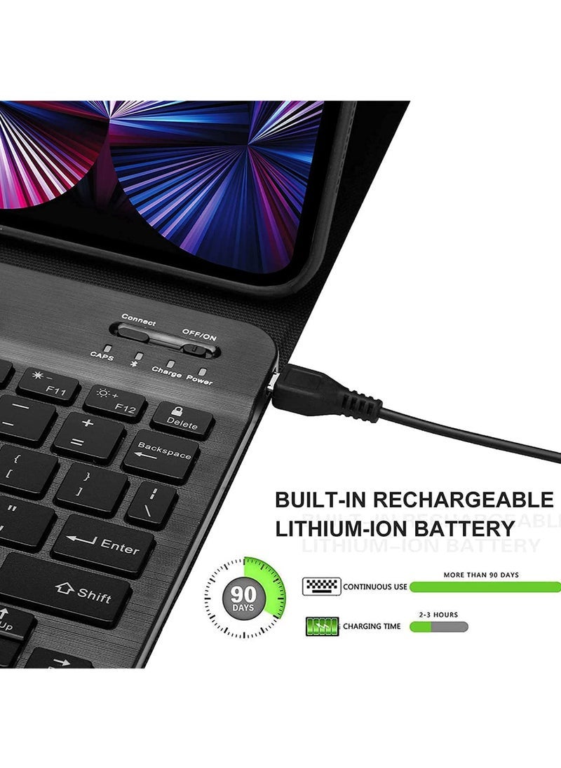 Captaintech Slim Magnetic Detachable Bluetooth Keyboard Case for Samsung Galaxy Tab A9+/A9 Plus 5G 11-Inch (2023, SM-X210/X216/X218) - Image 5