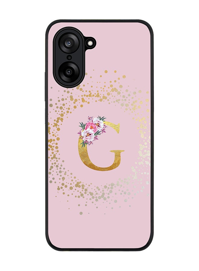 Stylizedd For OnePlus Nord CE5 / Ace 5 Racing Case,Slim fit Camera Protection, Shockproof Thin Phone cover  - Custom Monogram Floral - G  (Pink )