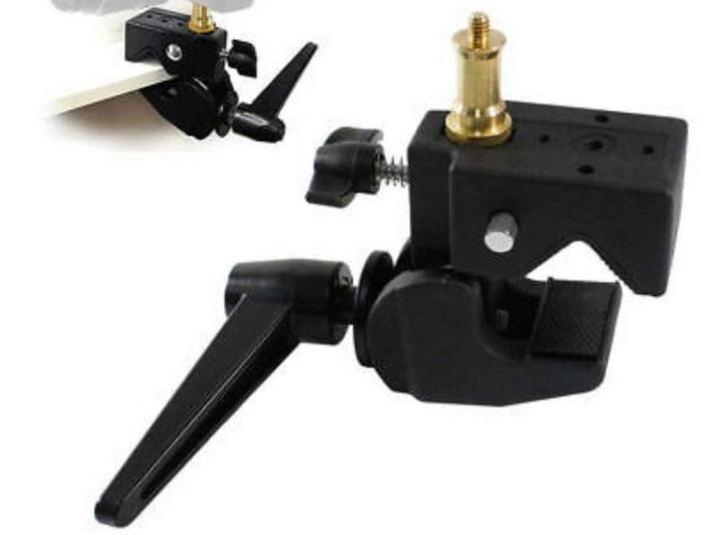 VTS Multipurpose Super Clamp, Pole Holder with Stud for Mounting Strobe Camera LED Video Lights and Accessories(Multicolour) - Image 1