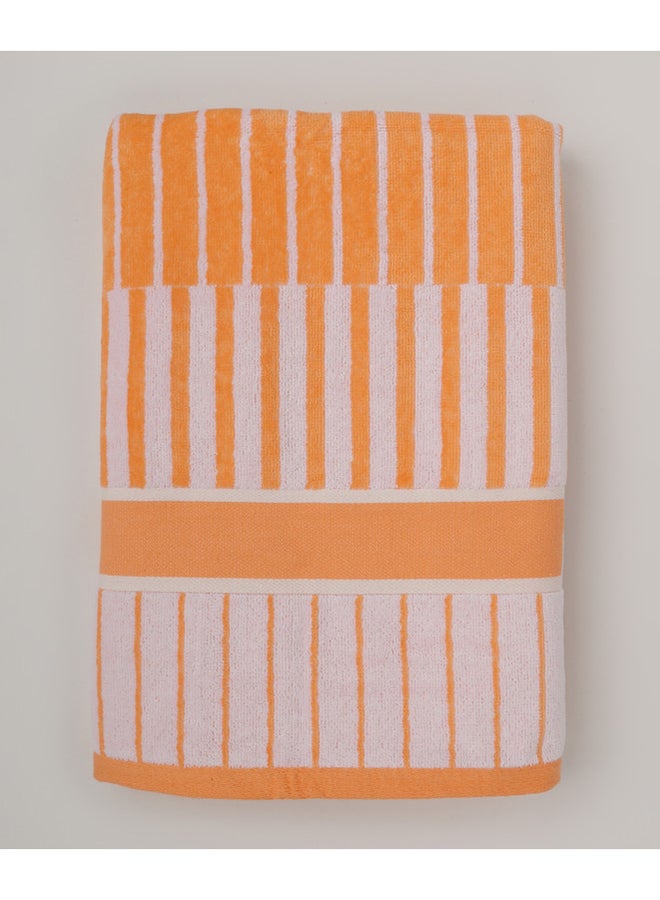 White Rose Towel SPRING COLLECTION S - 450 GSM - 100% Cotton Velour - Bath Sheet 80x160 cm -MultiColour - Modern Stripe Design - Luxury Touch - Extra Absorbent  - Image 1