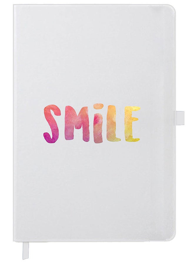 Theodor Designer A5 Thick White Hardcover Notebook Smile - Image 1