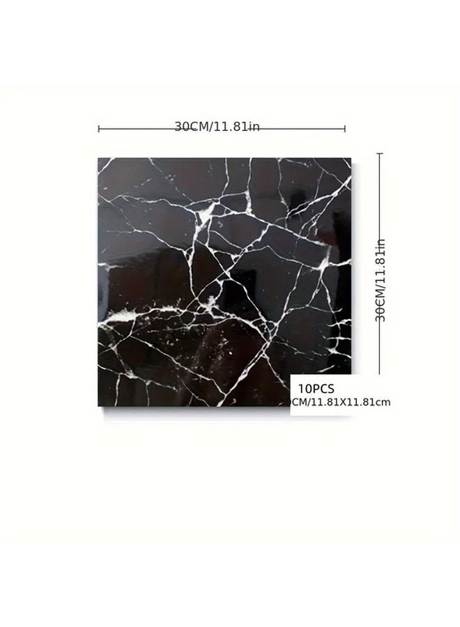 Gray 10pcs Self Adhesive Square Tile Backsplash Panels 11 81x11 81 Inch for Kitchen Bathroom - Image 2