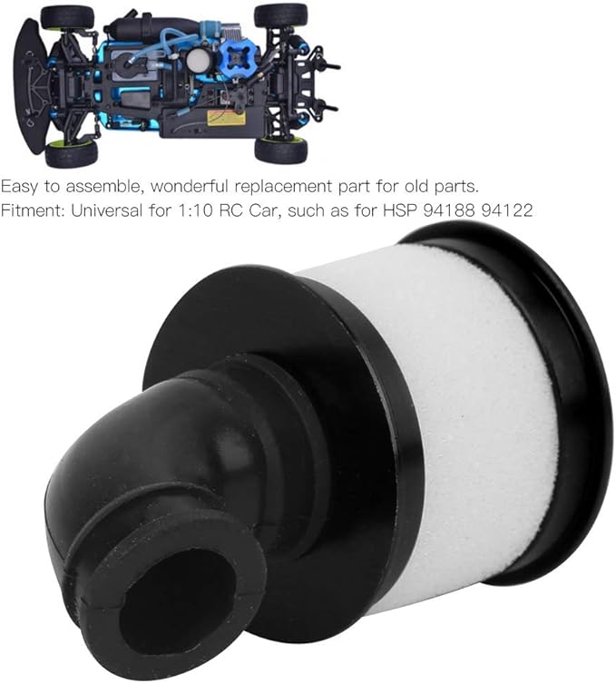 RC Air Filter Cleaner Universal Parts Fit for HSP 94188 94122 Oil Motor Remote Control Car (Black) Black - Image 4