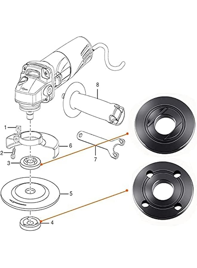 erorex 5Pcs Grinder Flange Angle Wrench Spanner Metal Grinder Nuts Lock Nut Compatible With For Milwaukee Makita Black And Decker Ryobi - Image 5