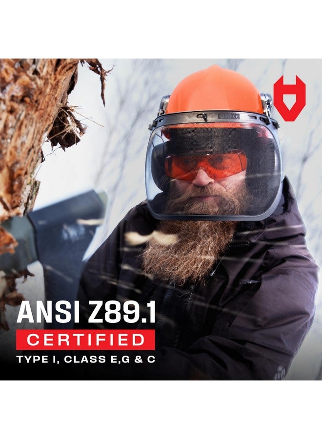 NoCry NoCry 6-in-1 Industrial Chainsaw Helmet with Face Shield and Ear Muffs - Includes a Mesh Chainsaw Face Shield & a Clear Plastic Face Visor - ANSI Z89.1 Certified Forestry Helmet or Arborist Helmet  - Image 1