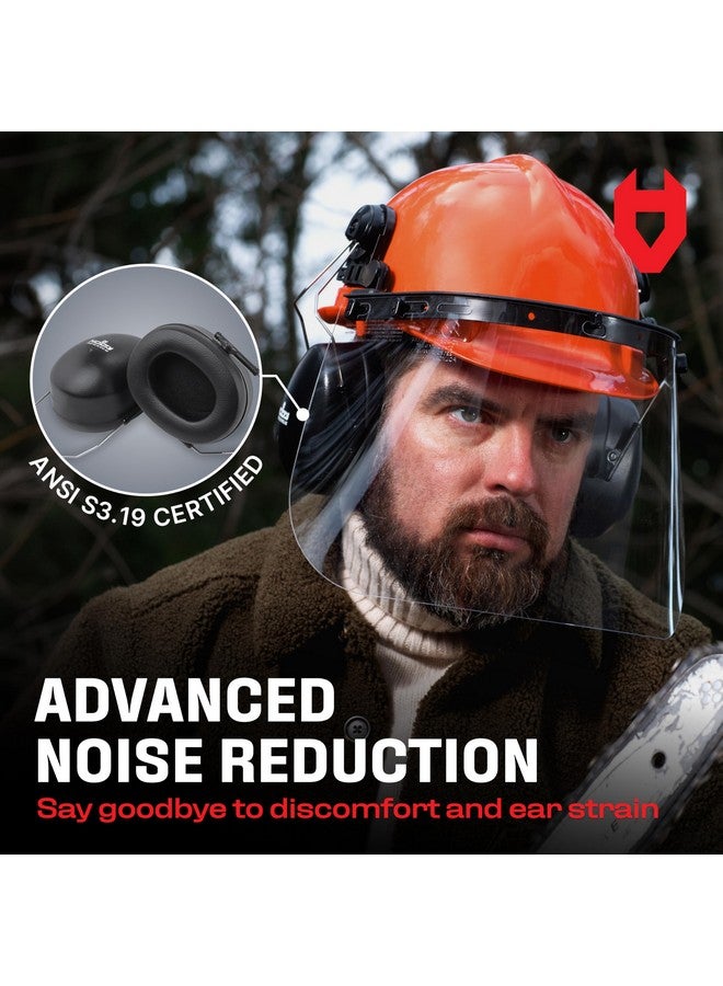 NoCry NoCry 6-in-1 Industrial Chainsaw Helmet with Face Shield and Ear Muffs - Includes a Mesh Chainsaw Face Shield & a Clear Plastic Face Visor - ANSI Z89.1 Certified Forestry Helmet or Arborist Helmet  - Image 2
