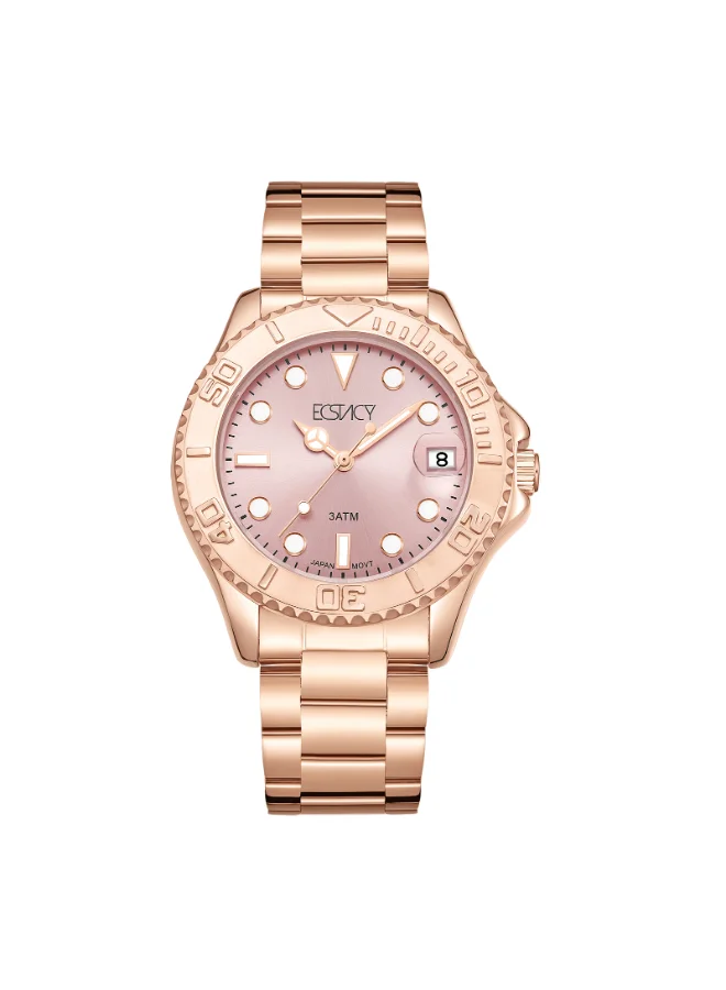ECSTACY Women's 304 Solid Stainless Steel Analog Watch E23512-RBKP - 37 mm