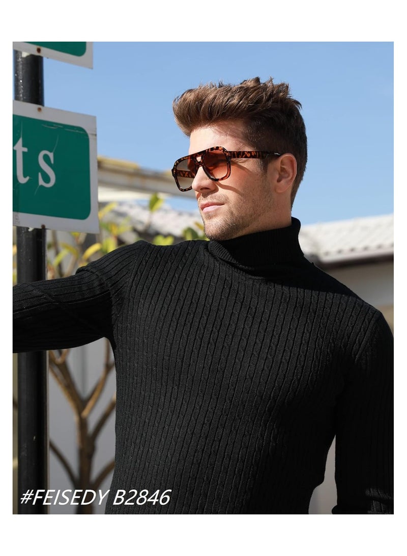 SOLARAE Vintage Square Pilot Sunglasses, Large Square Thick Frame Trendy Eyewear, Sunglasses for Women Men with Uv Protection UV400 Protection Shades - Image 4