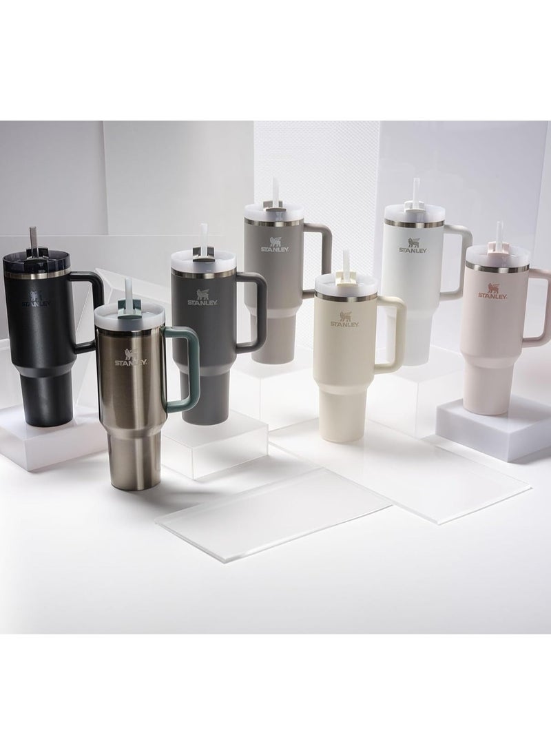 Stanley - كوب Quencher H2.0 FlowState المصنوع من الفولاذ المقاوم للصدأ والمُعزل بالفراغ مع غطاء وقشة للمياه أو الشاي المثلج أو القهوة، لون بيج - Image 1