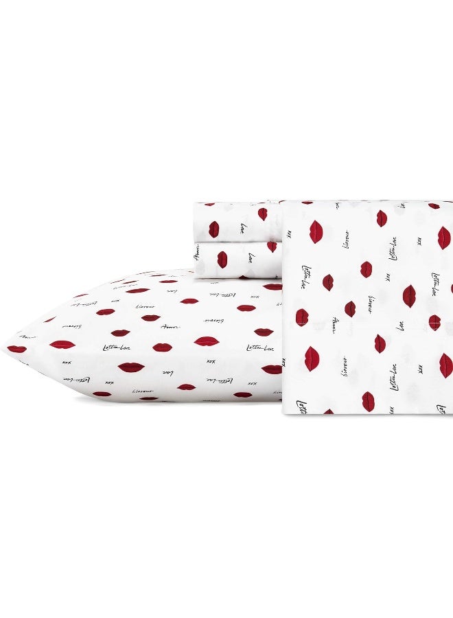 Betsey Johnson - Queen Bed Sheets, Soft & Lightweight Bedding, Fade & Wrinkle Resistant (Love Lips, Queen) - Image 1
