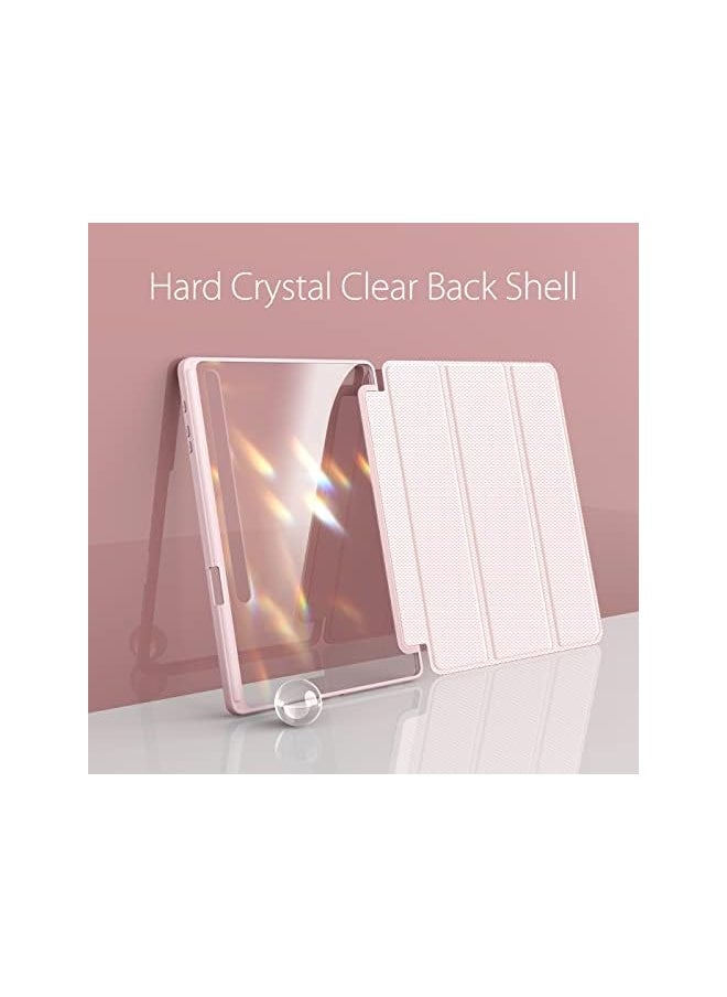DUZZONA Case For Samsung Galaxy Tab S8+ Plus 12.4 2022 (Sm-X800/X806) / Tab S7 Fe 12.4 Inch 2021 / Tab S7 Plus 12.4 2020 With S-Pen Holder,Transparent Back Cover With Auto Sleep/Wake, Pink  - Image 3