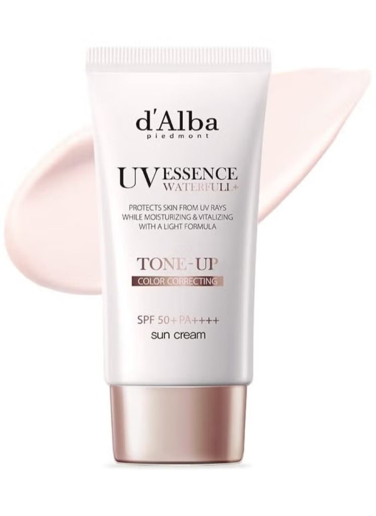 d'alba Piedmont Italian White Truffle Waterfull Tone-up Sunscreen, pure and Vegan hybrid pink tinted moisturizer, glow and brightening sunscreen, gentle and safe use sunscreen  - Image 1