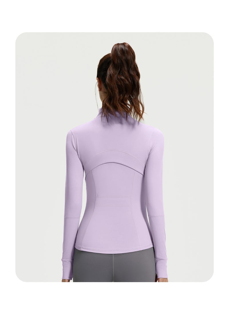 Splicing Fitness Top Jacket Breathable Elastic Pocket Running Sports Yoga Suit Long Sleeve Women's Summer - Image 3