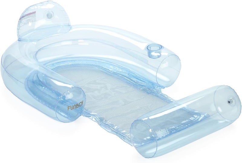 FUNBOY FUNBOY Giant Inflatable Clear Blue Mesh Chair Pool Float Water Hammock Pool Floats for Adults Perfect for a Summer Pool Party  - Image 1