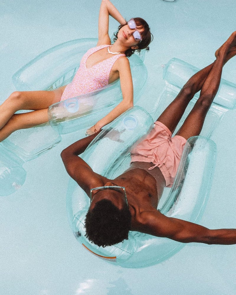 FUNBOY FUNBOY Giant Inflatable Clear Blue Mesh Chair Pool Float Water Hammock Pool Floats for Adults Perfect for a Summer Pool Party  - Image 3