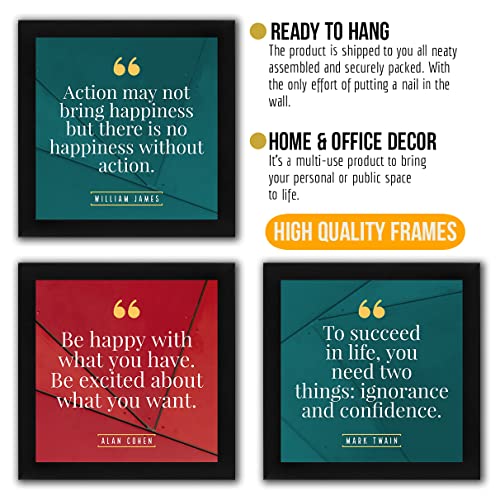 Interio Crafts Motivational Posters Frame With Synthetic Wood Frame, Frame Size 9 X 9 inches- Pack of 3 - Image 2