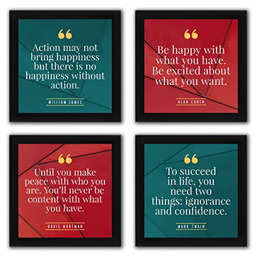 Interio Crafts Motivational Posters Frame With Synthetic Wood Frame, Frame Size 9 X 9 inches- Pack of 3 - Image 1