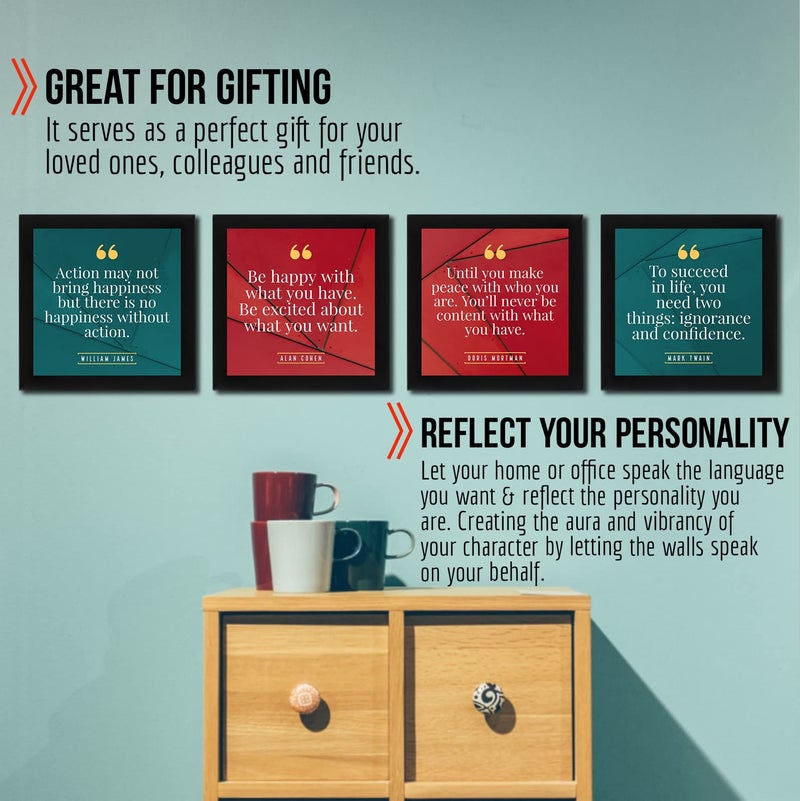 Interio Crafts Motivational Posters Frame With Synthetic Wood Frame, Frame Size 9 X 9 inches- Pack of 3 - Image 5