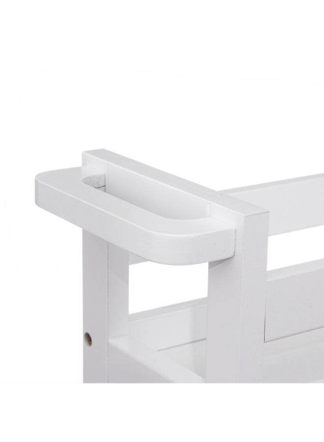 حامل ماكينة تحضير كولوراما عربة ترولي بعجلات 3 طوابق أبيض وأسود 74.5 x 15 x 36 سم 174762I - Image 4