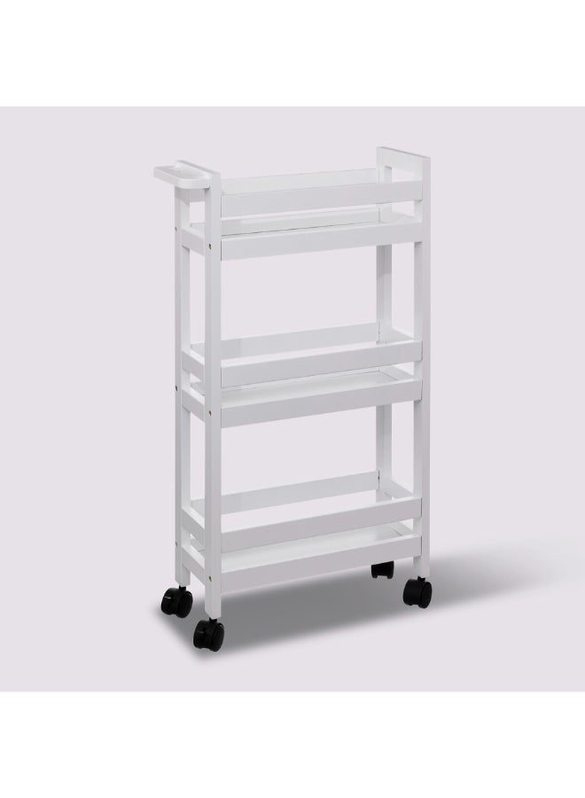 حامل ماكينة تحضير كولوراما عربة ترولي بعجلات 3 طوابق أبيض وأسود 74.5 x 15 x 36 سم 174762I - Image 1
