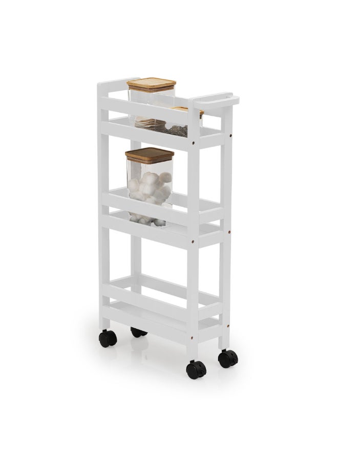 حامل ماكينة تحضير كولوراما عربة ترولي بعجلات 3 طوابق أبيض وأسود 74.5 x 15 x 36 سم 174762I - Image 5